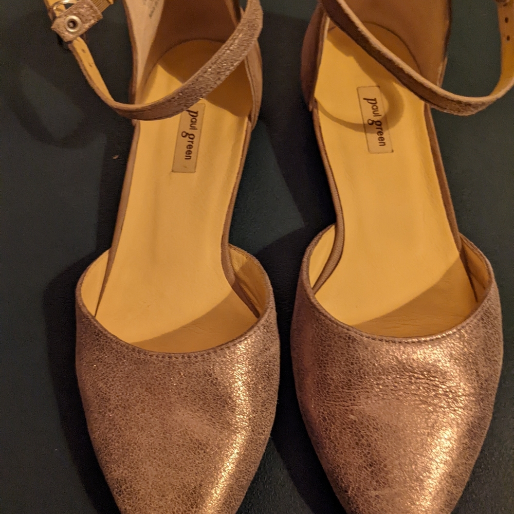 PAUL GREEN Henly D’orsay Metallic Leather Ankle shoes